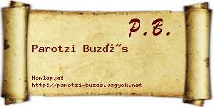 Parotzi Buzás névjegykártya